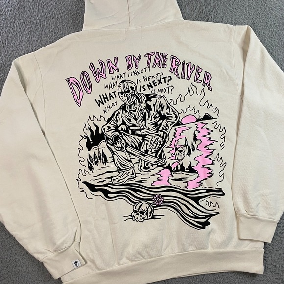 Warren Lotas Hoodie size 2XL Down By The River Graphic Print Skeleton NEW NWT - Picture 1 of 13